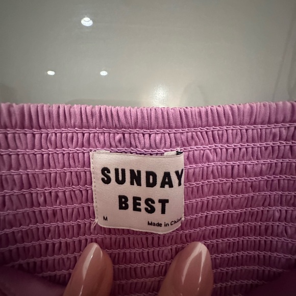 Aritzia Sunday Best Lilac Sleeveless Fitted Crop Shimmer Camisole - Picture 4 of 4